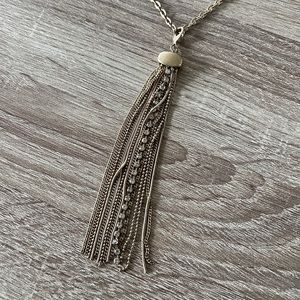 Gold tassel necklace by Premier Designs